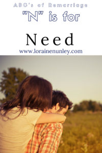 "N" is for Need - ABCs of Remarriage | www.lorainenunley.com